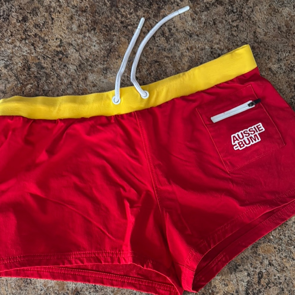 Red and Yellow Men's Shorts